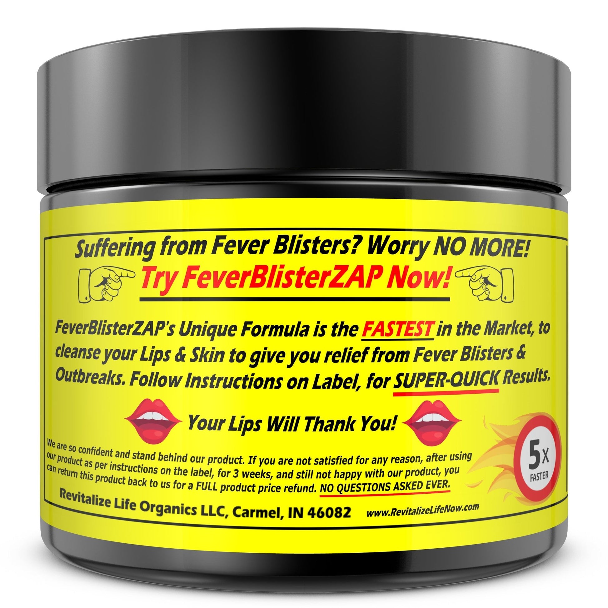 FeverBlisterZAP - Fever Blisters Cold Sore Relief Blend FASTEST Relief & Healing with Essential Oils - Revitalize Life Organics -