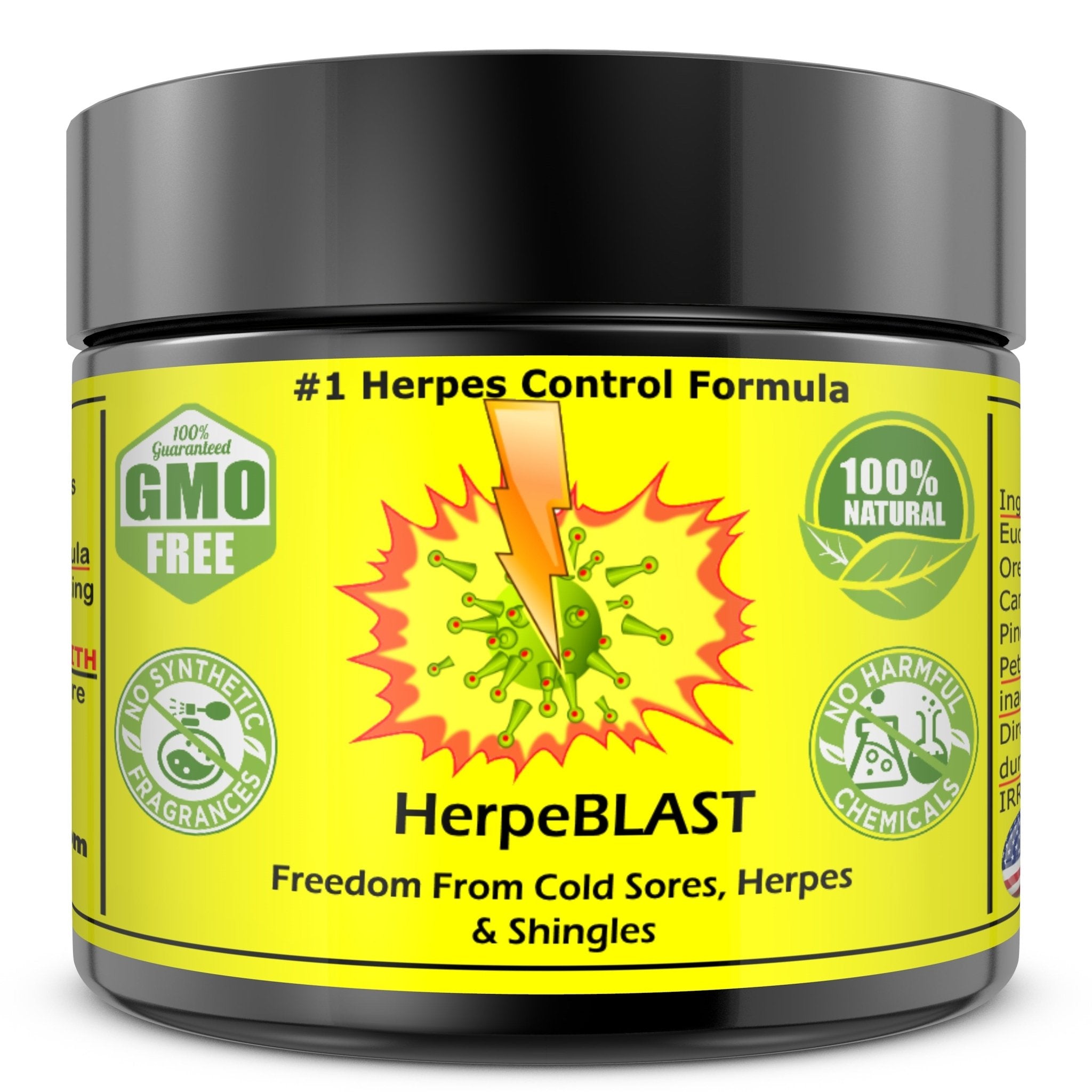 HerpeBLAST - All Natural Powerful Relief Solution for Herpes HSV1 HSV2 Fast Relief - Reclaim Your Life Today! - Revitalize Life Organics -