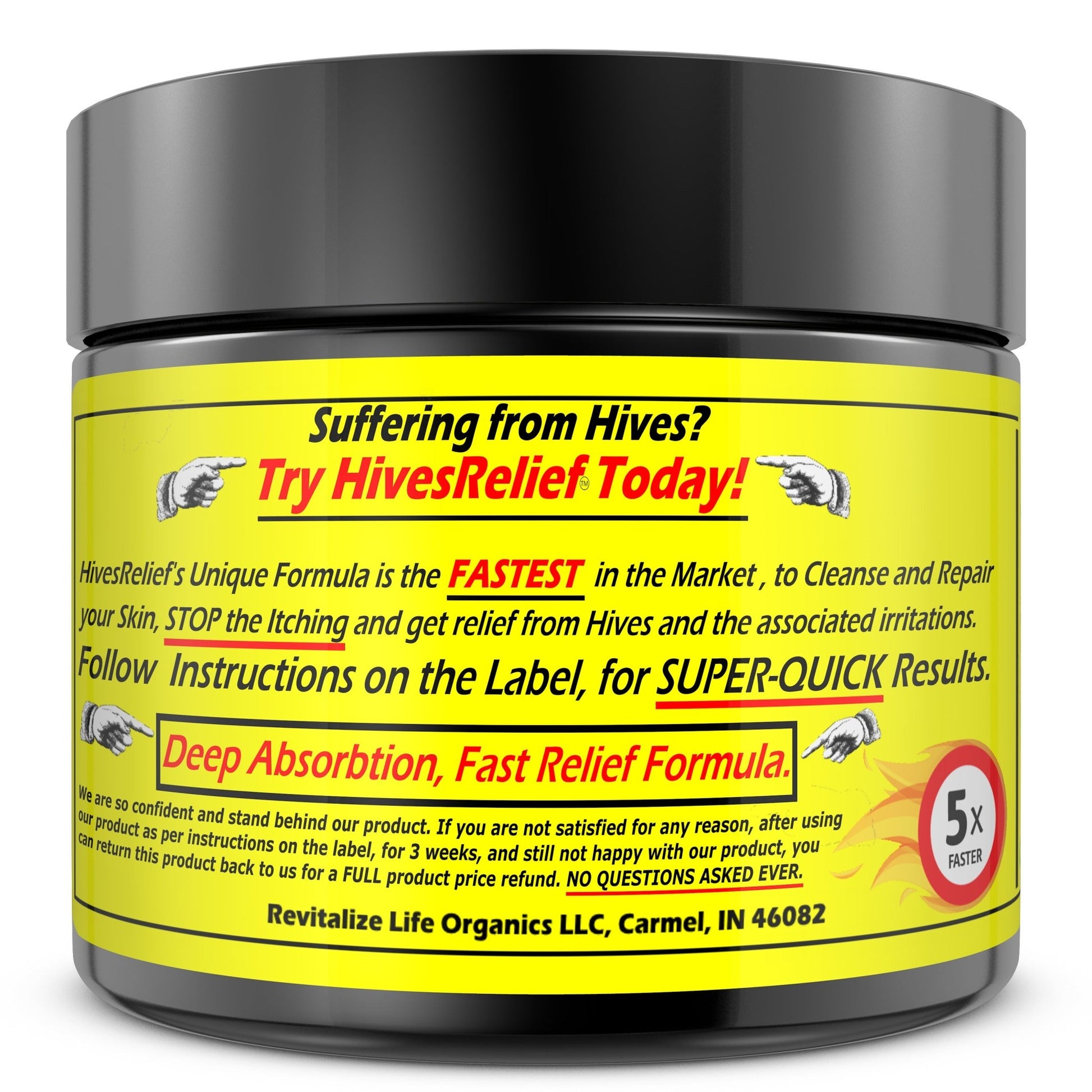 HivesRelief - BEST Hives Relief Treatment Cream On The Planet. Fast Acting. Guaranteed Relief. - Revitalize Life Organics -