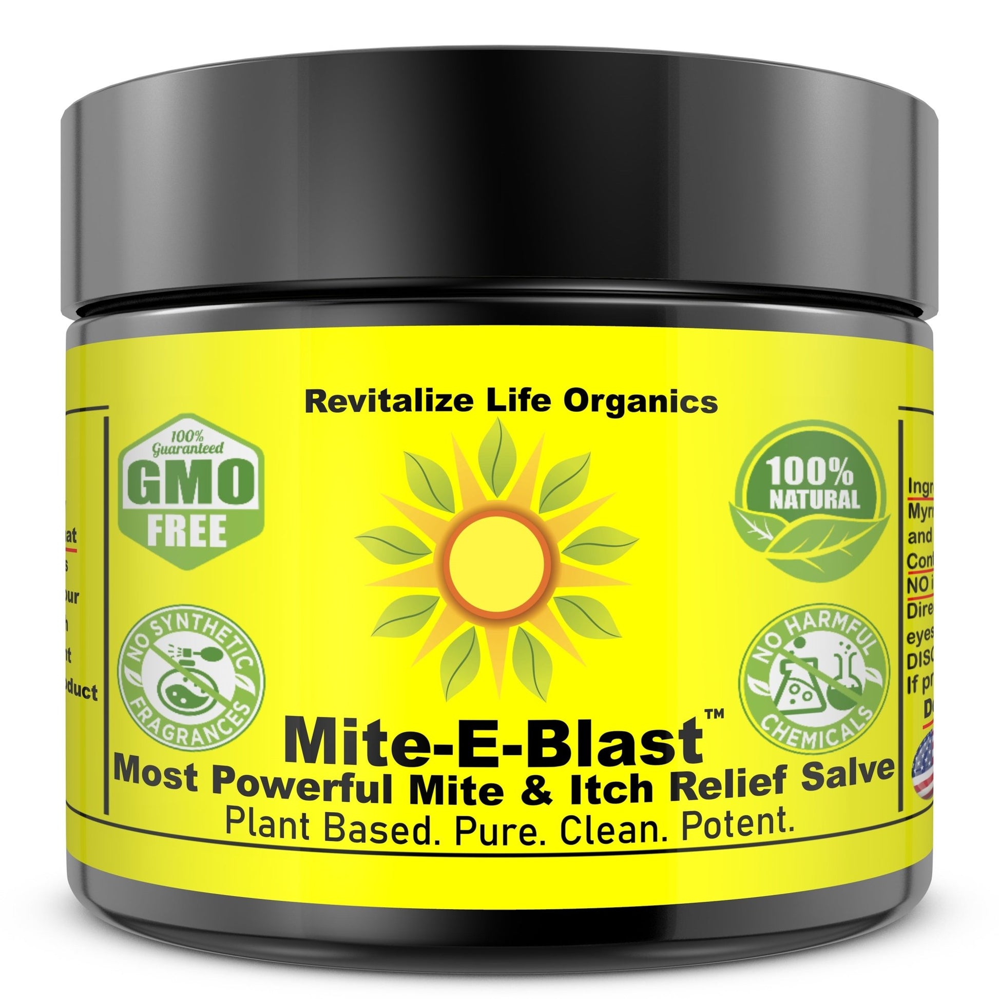 Mite - E - BLAST - Natural Mite Chiggers Lyme Relief Cream for Fast Itching Relief Best Home Remedy Solution - Revitalize Life Organics -