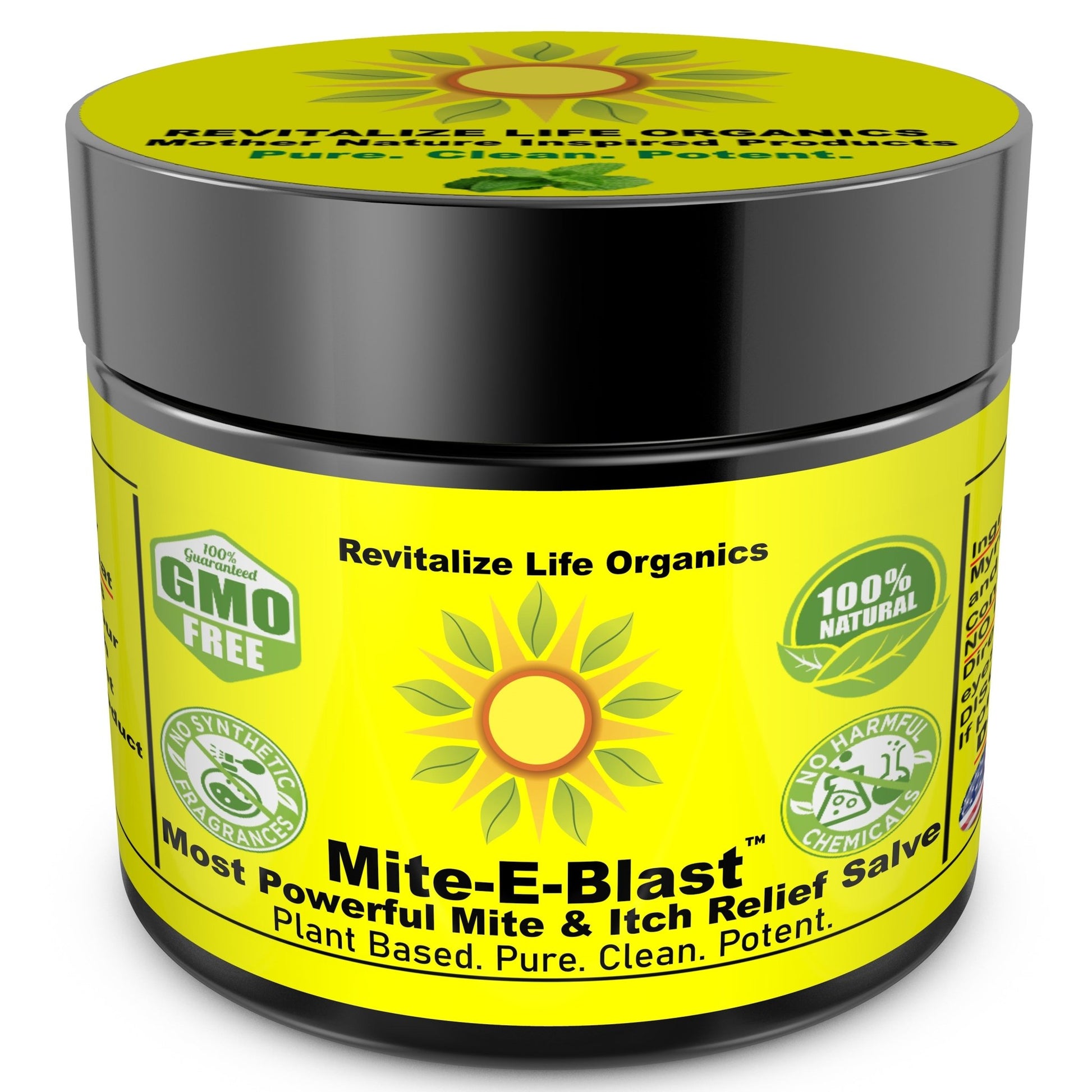 Mite - E - BLAST - Natural Mite Chiggers Lyme Relief Cream for Fast Itching Relief Best Home Remedy Solution - Revitalize Life Organics -