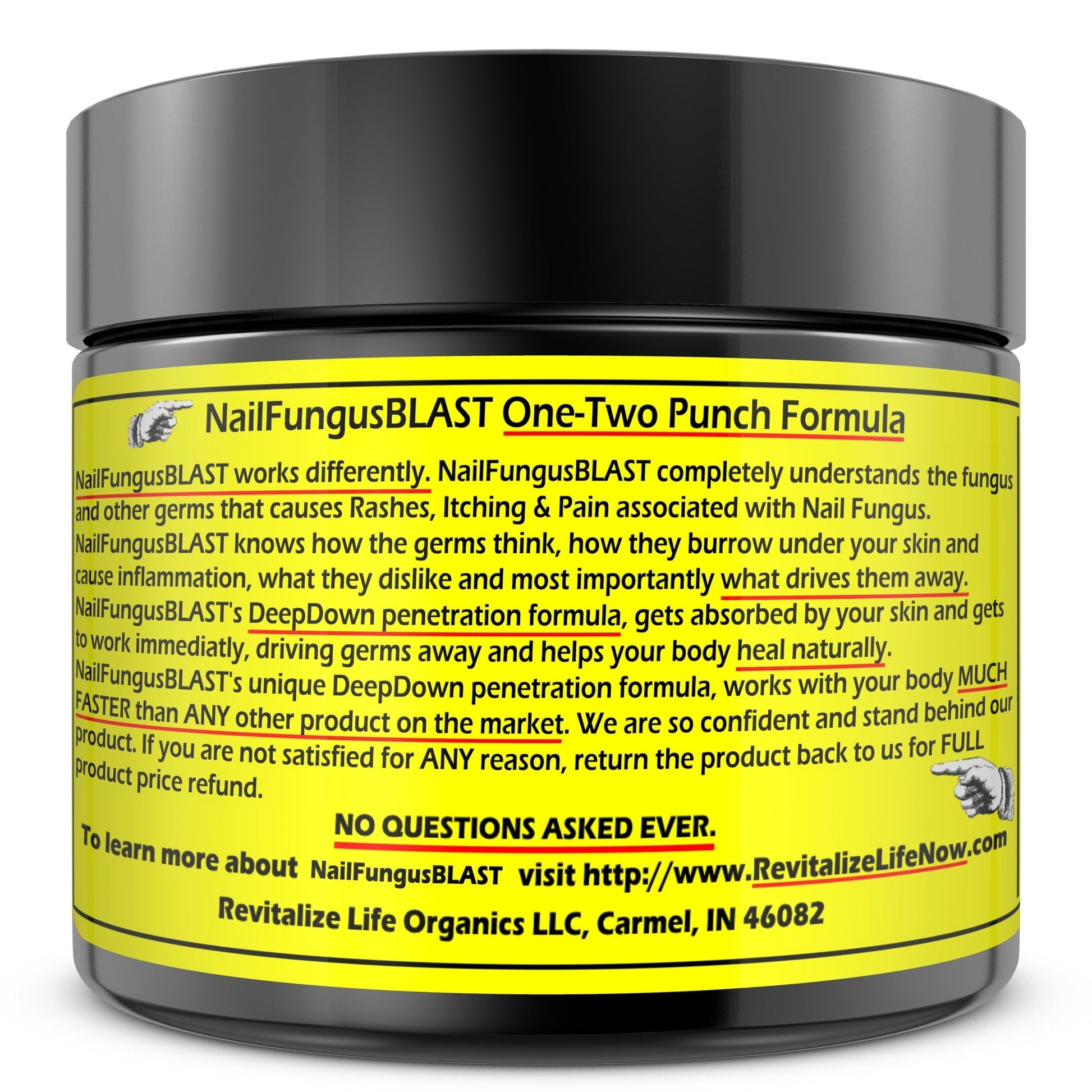 NailFungusBLAST - FASTEST Nail Fungus Relief Cream on the Planet. Natural. Potent. Clean. - Revitalize Life Organics -