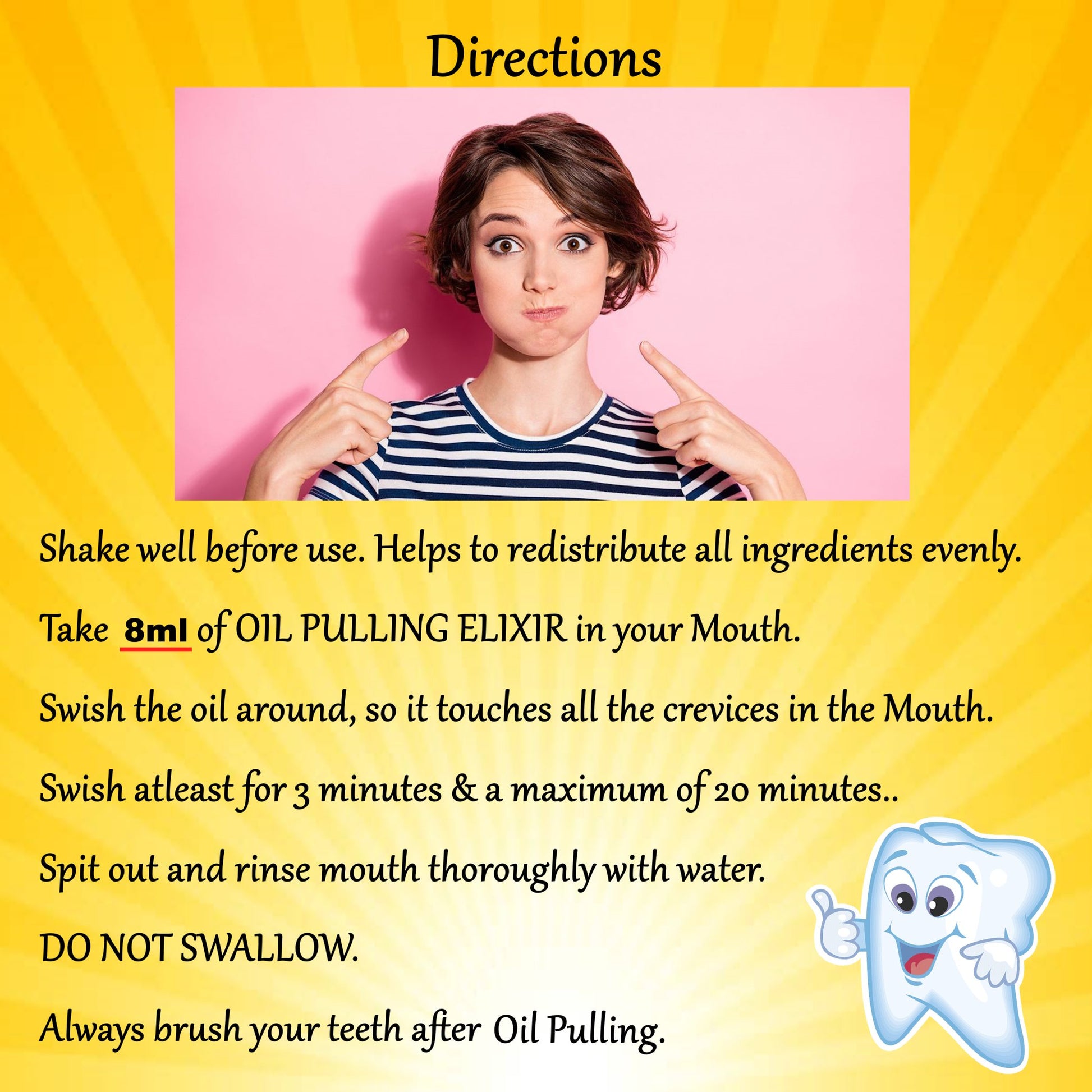 Oil Pulling Elixir - 22 Ingredients Natural Oral Care Blend for Deep Clean, Teeth Whitening, Fresh Breath & Remineralization - Coconut, Peppermint, Clove - Lab Tested, Discreet Shipping, Worldwide Delivery - Revitalize Life Organics -