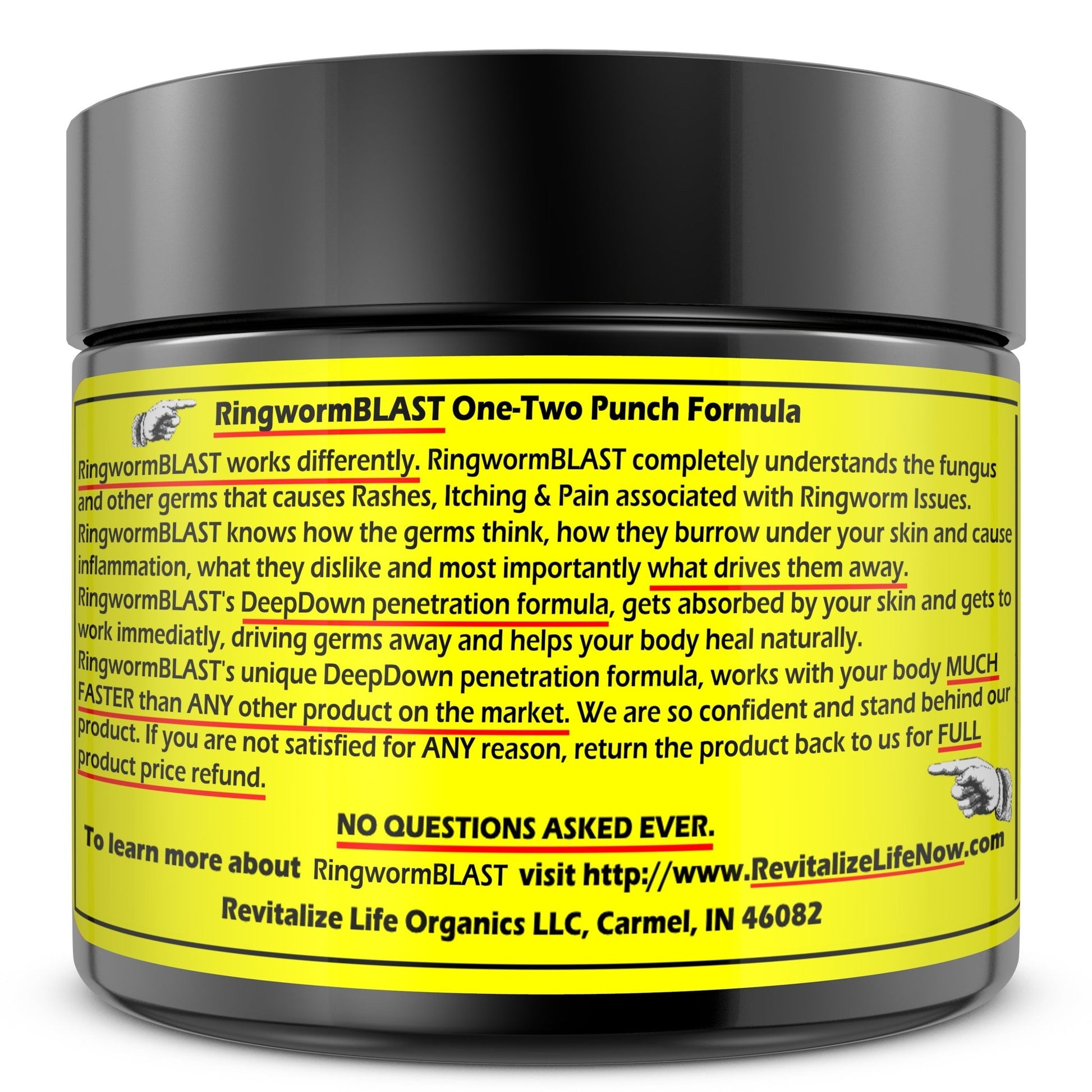 RingwormBLAST - Ringworm FAST Relief for Itching, Severe Discomfort, Red Patches, Powerful & Potent. - Revitalize Life Organics -