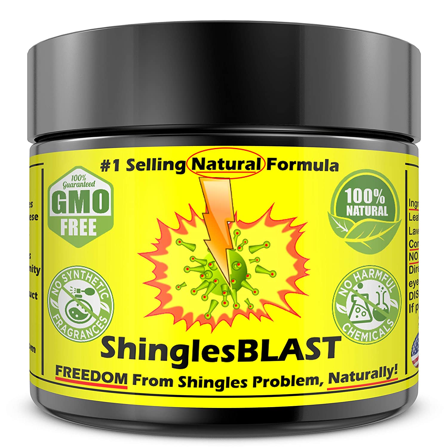 ShinglesBLAST - FAST Shingles Pain Relief Cream Powerful Natural Pure Potent Clean Ingredients - Revitalize Life Organics -