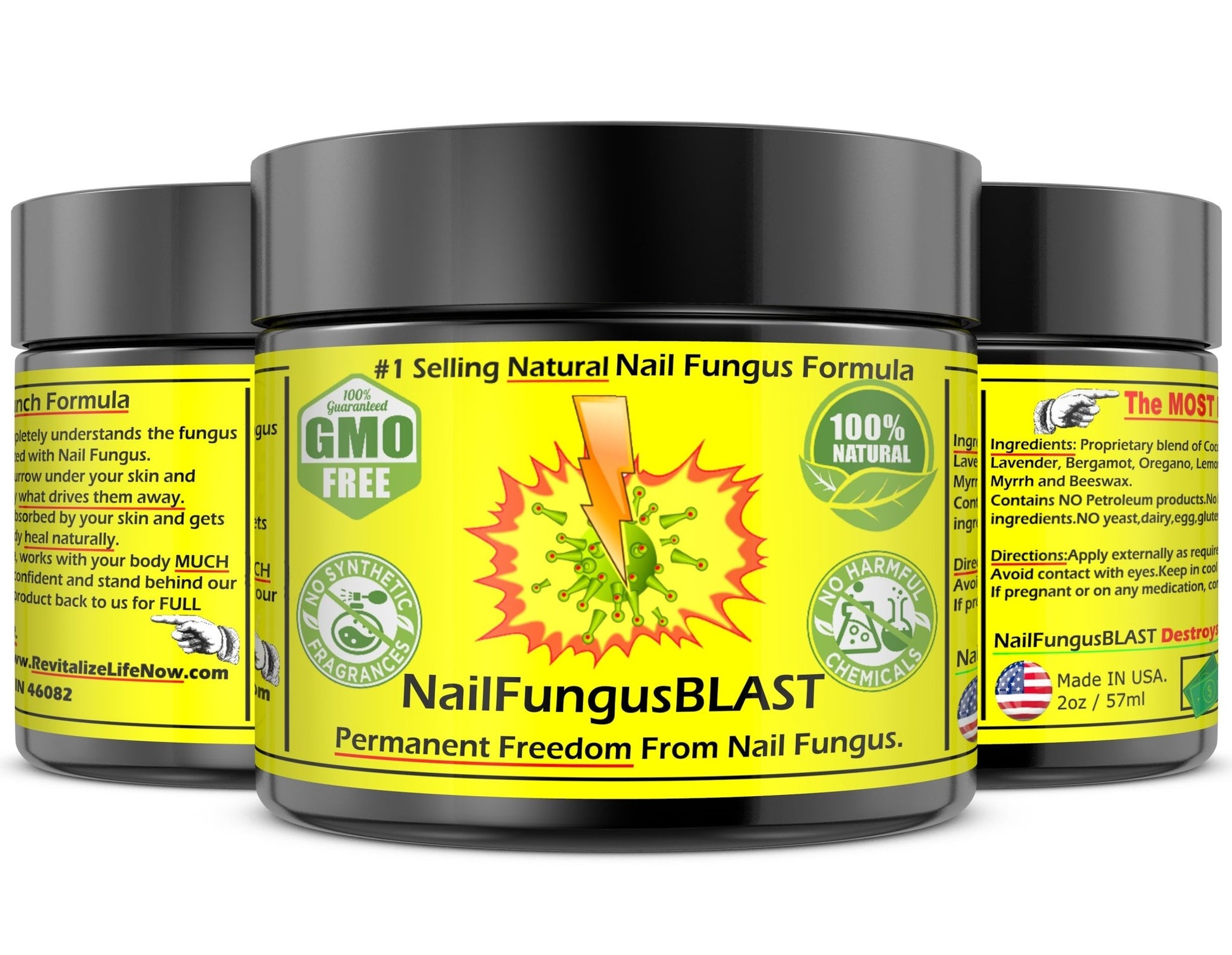 NailFungusBLAST - FASTEST Nail Fungus Relief Cream on the Planet. Natural. Potent. Clean. - Revitalize Life Organics - 