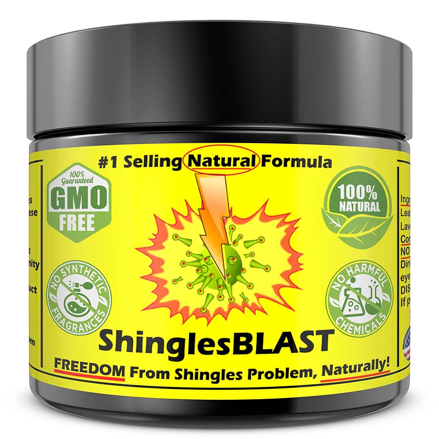 ShinglesBLAST - FAST Shingles Pain Relief Cream Powerful Natural Pure Potent Clean Ingredients - Revitalize Life Organics - 