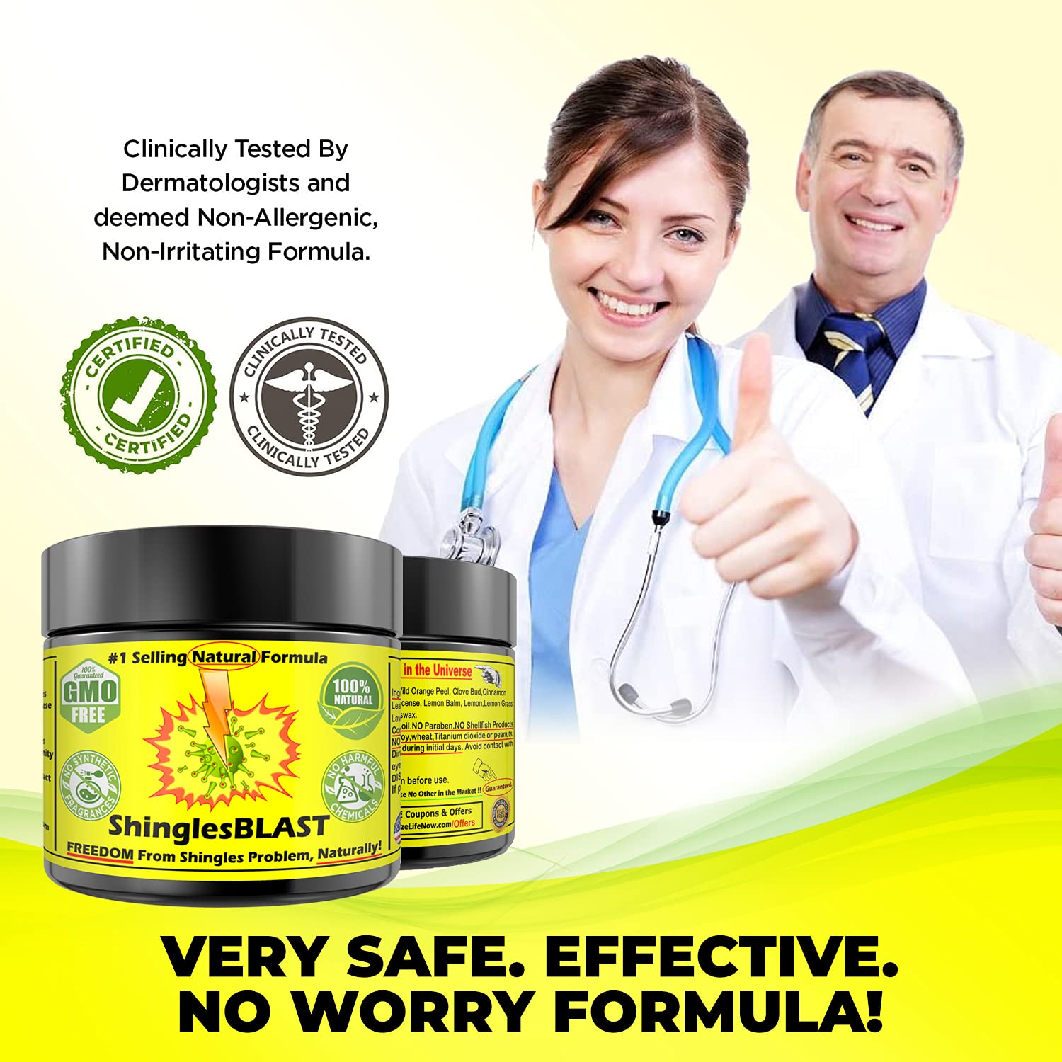 ShinglesBLAST - FAST Shingles Pain Relief Cream Powerful Natural Pure Potent Clean Ingredients - Revitalize Life Organics - 